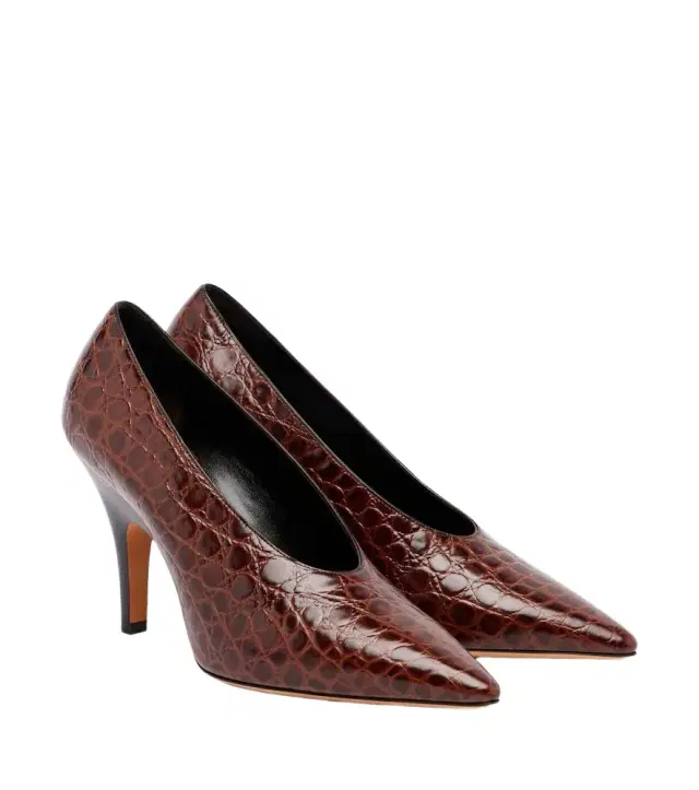Le Monde Béryl Petra croc-effect leather pumps Le Monde Béryl Petra croc-effect leather pumps