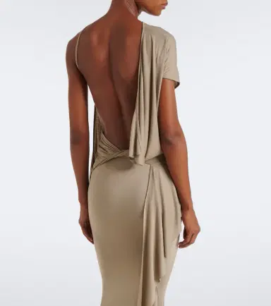 Rick Owens Lilies Tungsten draped open-back jersey top | Thumbnail 3 Rick Owens Lilies Tungsten draped open-back jersey top | Thumbnail 3
