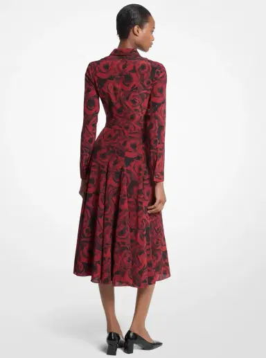 Michael Kors Collection Floral Print Crepe De Chine Shirtdress | Thumbnail 2 Michael Kors Collection Floral Print Crepe De Chine Shirtdress | Thumbnail 2