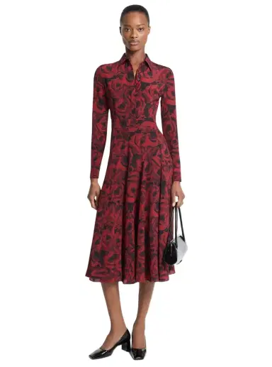Michael Kors Collection Floral Print Crepe De Chine Shirtdress | Thumbnail 1 Michael Kors Collection Floral Print Crepe De Chine Shirtdress | Thumbnail 1