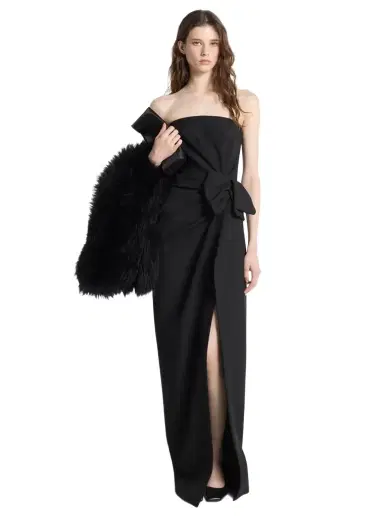 Michael Kors Collection Wool Broadcloth Origami Strapless Dress | Thumbnail 1 Michael Kors Collection Wool Broadcloth Origami Strapless Dress | Thumbnail 1