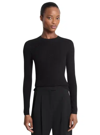 Michael Kors Collection Embellished Tissue Cashmere Sweater | Thumbnail 1 Michael Kors Collection Embellished Tissue Cashmere Sweater | Thumbnail 1