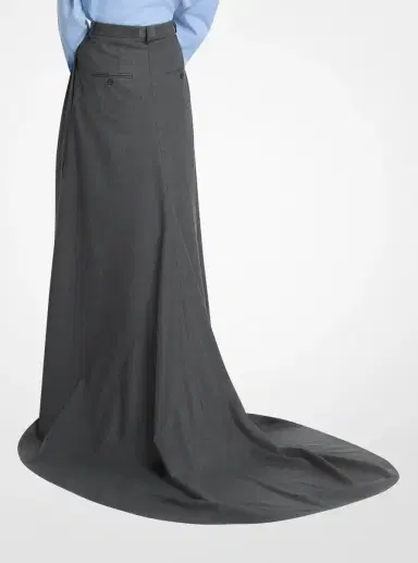 Michael Kors Collection Stretch Wool Opera Trousers in Grey | Thumbnail 2 Michael Kors Collection Stretch Wool Opera Trousers in Grey | Thumbnail 2