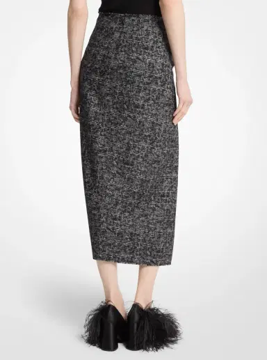 Michael Kors Collection Smudged Glen Plaid Wool Pareo Skirt | Thumbnail 2 Michael Kors Collection Smudged Glen Plaid Wool Pareo Skirt | Thumbnail 2