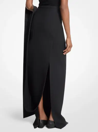 Michael Kors Collection Double Crepe Sablé Tuxedo Pencil Skirt With Train | Thumbnail 2 Michael Kors Collection Double Crepe Sablé Tuxedo Pencil Skirt With Train | Thumbnail 2