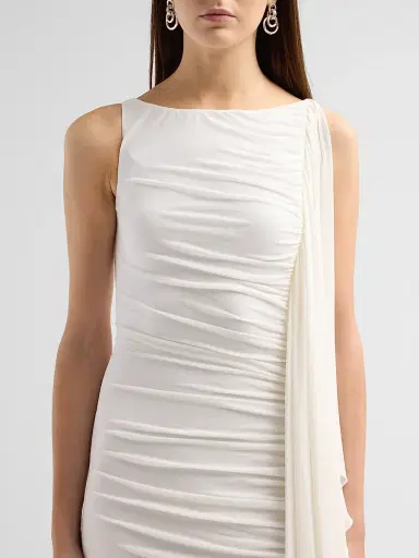 Alexander Wang Women's Asymmetric Ruched Mini Dress - Star White | Thumbnail 5 Alexander Wang Women's Asymmetric Ruched Mini Dress - Star White | Thumbnail 5