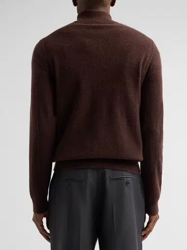 Vince Men's Boiled Cashmere Zip Sweater - Chocolate Plum - Size XXL | Thumbnail 3 Vince Men's Boiled Cashmere Zip Sweater - Chocolate Plum - Size XXL | Thumbnail 3