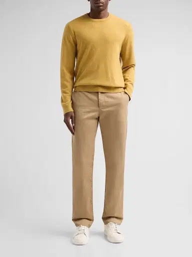 Vince Men's Cashmere Crewneck Sweater - Light Curry - Size XL | Thumbnail 2 Vince Men's Cashmere Crewneck Sweater - Light Curry - Size XL | Thumbnail 2
