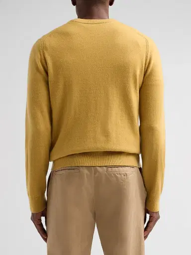 Vince Men's Cashmere Crewneck Sweater - Light Curry - Size XL | Thumbnail 3 Vince Men's Cashmere Crewneck Sweater - Light Curry - Size XL | Thumbnail 3