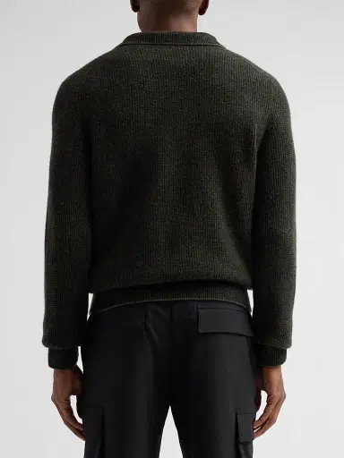 Vince Men's Thermal Cashmere V-Neck Sweater - Night Leaf Black - Size XXL | Thumbnail 3 Vince Men's Thermal Cashmere V-Neck Sweater - Night Leaf Black - Size XXL | Thumbnail 3