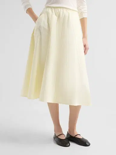 Vince Women's Pocket Full Cotton Midi-Skirt - Sun Petal | Thumbnail 4 Vince Women's Pocket Full Cotton Midi-Skirt - Sun Petal | Thumbnail 4