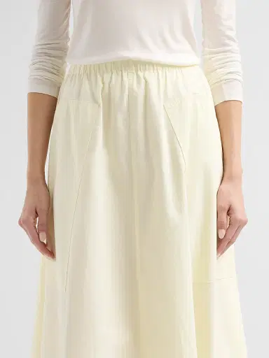 Vince Women's Pocket Full Cotton Midi-Skirt - Sun Petal | Thumbnail 5 Vince Women's Pocket Full Cotton Midi-Skirt - Sun Petal | Thumbnail 5