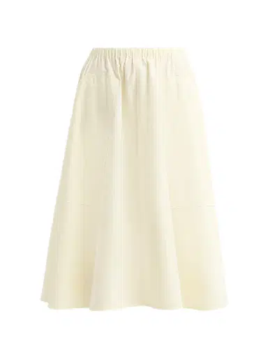 Vince Women's Pocket Full Cotton Midi-Skirt - Sun Petal | Thumbnail 1 Vince Women's Pocket Full Cotton Midi-Skirt - Sun Petal | Thumbnail 1