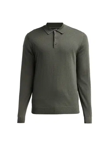 Vince Men's Merino Wool Polo Sweater - Night Leaf - Size XXL | Thumbnail 1 Vince Men's Merino Wool Polo Sweater - Night Leaf - Size XXL | Thumbnail 1