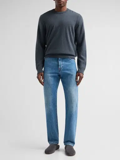 Vince Men's Cashmere Crewneck Sweater - Azure - Size XXL | Thumbnail 2 Vince Men's Cashmere Crewneck Sweater - Azure - Size XXL | Thumbnail 2