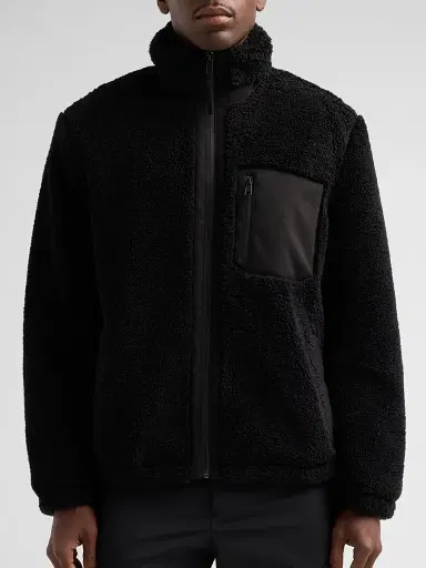 Vince Men's Faux-Sherpa Zip-Up Jacket - Black - Size XL | Thumbnail 5 Vince Men's Faux-Sherpa Zip-Up Jacket - Black - Size XL | Thumbnail 5