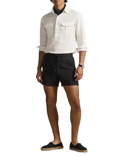 Polo Ralph Lauren Men's Prepster Linen Shorts - Polo Black | Thumbnail 2 Polo Ralph Lauren Men's Prepster Linen Shorts - Polo Black | Thumbnail 2