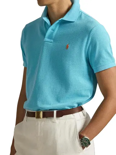 Polo Ralph Lauren Men's Custom-Slim-Fit Mesh Polo Shirt | Thumbnail 4 Polo Ralph Lauren Men's Custom-Slim-Fit Mesh Polo Shirt | Thumbnail 4