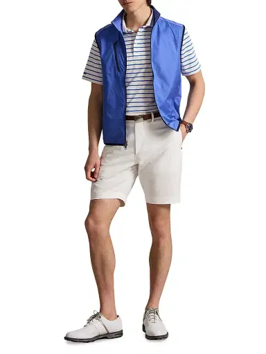 RLX Ralph Lauren Men's Lightweight Airflow Knit Polo Shirt - Maidstone Blue Ceramic White | Thumbnail 2 RLX Ralph Lauren Men's Lightweight Airflow Knit Polo Shirt - Maidstone Blue Ceramic White | Thumbnail 2