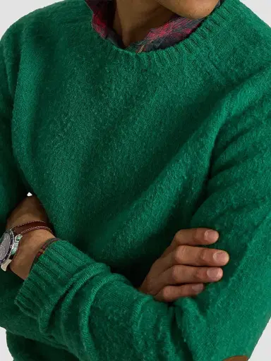 Polo Ralph Lauren Men's Elbow-Patch Wool-Cashmere Crewneck Sweater - Green Basil | Thumbnail 5 Polo Ralph Lauren Men's Elbow-Patch Wool-Cashmere Crewneck Sweater - Green Basil | Thumbnail 5