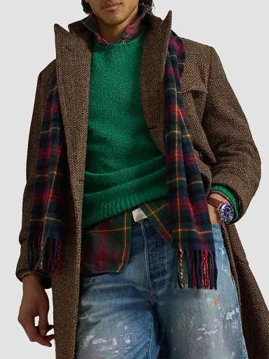 Polo Ralph Lauren Men's Elbow-Patch Wool-Cashmere Crewneck Sweater - Green Basil | Thumbnail 6 Polo Ralph Lauren Men's Elbow-Patch Wool-Cashmere Crewneck Sweater - Green Basil | Thumbnail 6