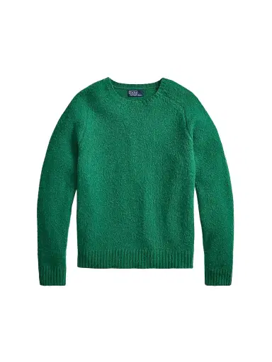 Polo Ralph Lauren Men's Elbow-Patch Wool-Cashmere Crewneck Sweater - Green Basil | Thumbnail 1 Polo Ralph Lauren Men's Elbow-Patch Wool-Cashmere Crewneck Sweater - Green Basil | Thumbnail 1