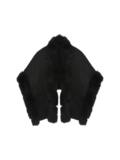 Gorski Women's Reversible Cashmere and Wool Shawl - Black | Thumbnail 1 Gorski Women's Reversible Cashmere and Wool Shawl - Black | Thumbnail 1