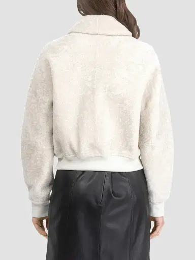 Gorski Women's Reversible Textured Shearling Lamb Zip Coat - | Thumbnail 5 Gorski Women's Reversible Textured Shearling Lamb Zip Coat - | Thumbnail 5
