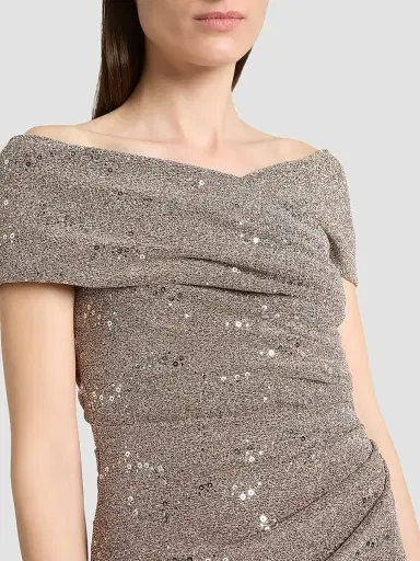 Talbot Runhof Women's Sequin Jersey Off-the-Shoulder Gown | Thumbnail 5 Talbot Runhof Women's Sequin Jersey Off-the-Shoulder Gown | Thumbnail 5