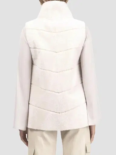 Gorski Women's Reversible Textured Shearling Lamb Vest - Cream - Size Small | Thumbnail 5 Gorski Women's Reversible Textured Shearling Lamb Vest - Cream - Size Small | Thumbnail 5