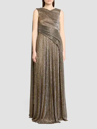 Talbot Runhof Women's Metallic Voile Gown | Thumbnail 2 Talbot Runhof Women's Metallic Voile Gown | Thumbnail 2