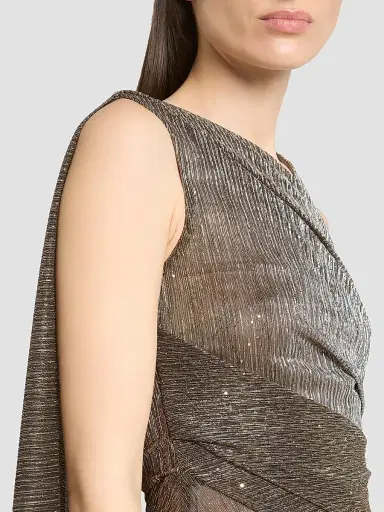 Talbot Runhof Women's Metallic Voile Gown | Thumbnail 5 Talbot Runhof Women's Metallic Voile Gown | Thumbnail 5