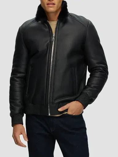 Gorski Men's Merino Shearling Lamb Jacket - Dark Blue | Thumbnail 3 Gorski Men's Merino Shearling Lamb Jacket - Dark Blue | Thumbnail 3