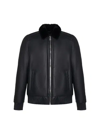 Gorski Men's Merino Shearling Lamb Jacket - Dark Blue | Thumbnail 1 Gorski Men's Merino Shearling Lamb Jacket - Dark Blue | Thumbnail 1