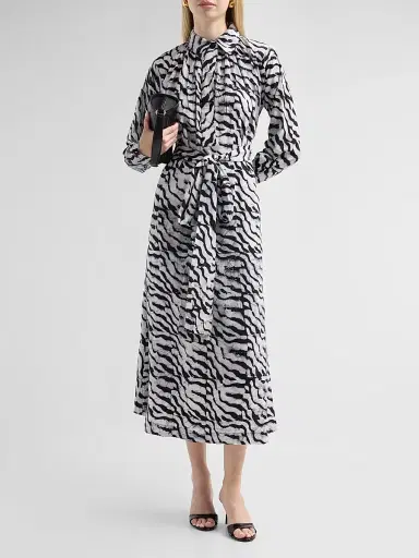 Elisamama Women's Isla Printed Tie-Waist Midi Dress | Thumbnail 2 Elisamama Women's Isla Printed Tie-Waist Midi Dress | Thumbnail 2