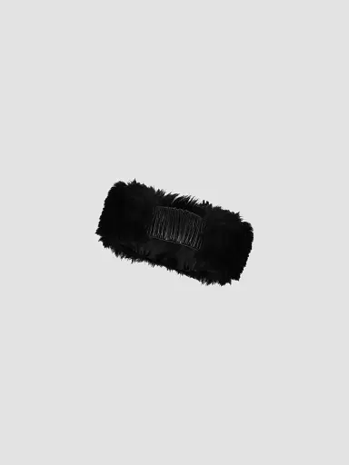 Gorski Women's Merinillo Shearling Lamb Headband - Black | Thumbnail 2 Gorski Women's Merinillo Shearling Lamb Headband - Black | Thumbnail 2