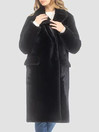 Gorski Women's Merino Shearling Lamb Short Coat - Black - Size Large | Thumbnail 3 Gorski Women's Merino Shearling Lamb Short Coat - Black - Size Large | Thumbnail 3