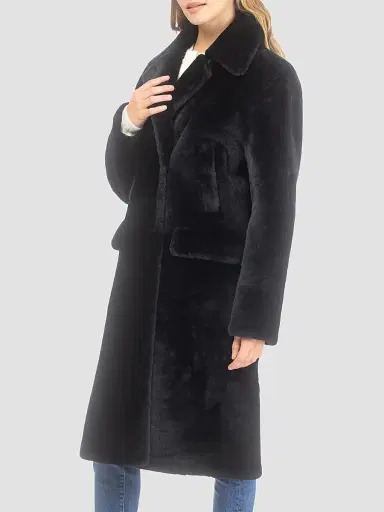 Gorski Women's Merino Shearling Lamb Short Coat - Black - Size Large | Thumbnail 4 Gorski Women's Merino Shearling Lamb Short Coat - Black - Size Large | Thumbnail 4