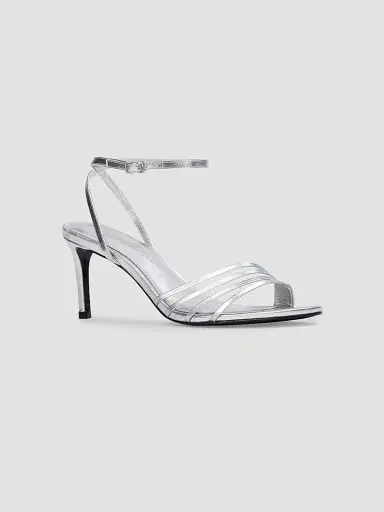 Black Suede Studio Women's Ella 70MM Metallic Sandals - Silver Metallic Leather | Thumbnail 2 Black Suede Studio Women's Ella 70MM Metallic Sandals - Silver Metallic Leather | Thumbnail 2