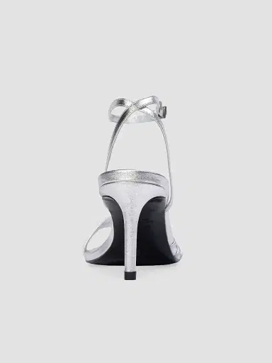 Black Suede Studio Women's Ella 70MM Metallic Sandals - Silver Metallic Leather | Thumbnail 4 Black Suede Studio Women's Ella 70MM Metallic Sandals - Silver Metallic Leather | Thumbnail 4