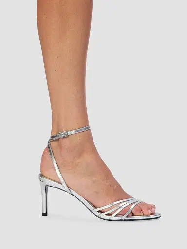 Black Suede Studio Women's Ella 70MM Metallic Sandals - Silver Metallic Leather | Thumbnail 5 Black Suede Studio Women's Ella 70MM Metallic Sandals - Silver Metallic Leather | Thumbnail 5