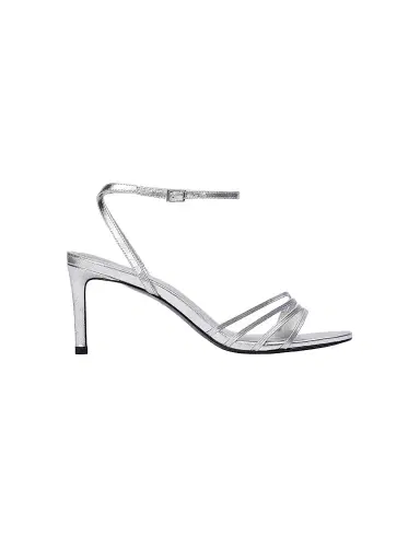 Black Suede Studio Women's Ella 70MM Metallic Sandals - Silver Metallic Leather | Thumbnail 1 Black Suede Studio Women's Ella 70MM Metallic Sandals - Silver Metallic Leather | Thumbnail 1