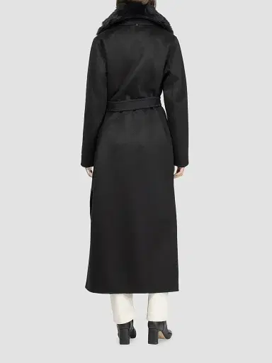 Gorski Women's Cashmere and Wool Coat with Detachable Collar - Black | Thumbnail 4 Gorski Women's Cashmere and Wool Coat with Detachable Collar - Black | Thumbnail 4
