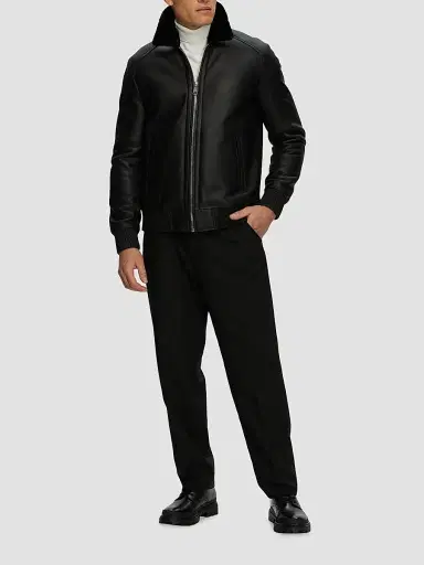 Gorski Men's Merino Shearling Lamb Jacket - Black | Thumbnail 2 Gorski Men's Merino Shearling Lamb Jacket - Black | Thumbnail 2