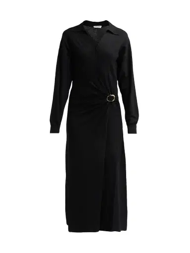Altuzarra Women's Ellington Faux-Wrap Midi Dress - Black | Thumbnail 1 Altuzarra Women's Ellington Faux-Wrap Midi Dress - Black | Thumbnail 1