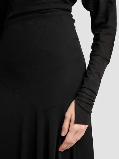 Proenza Schouler Women's Golda Draped Jersey Midi Dress - Black | Thumbnail 5 Proenza Schouler Women's Golda Draped Jersey Midi Dress - Black | Thumbnail 5