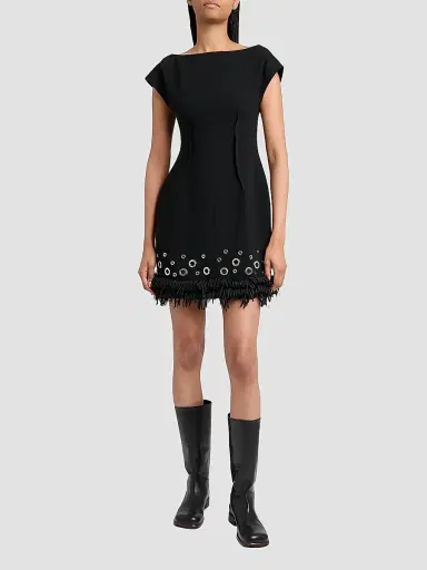 Proenza Schouler Women's Grazziela Grommet Mini Dress - Black | Thumbnail 2 Proenza Schouler Women's Grazziela Grommet Mini Dress - Black | Thumbnail 2