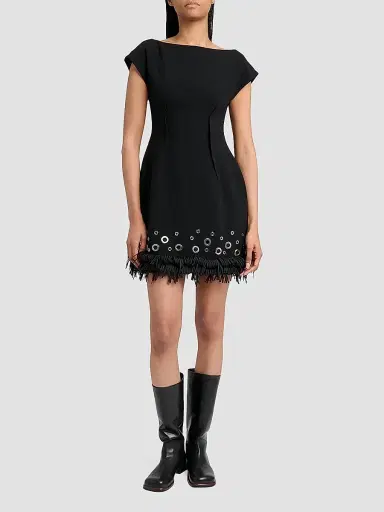 Proenza Schouler Women's Grazziela Grommet Mini Dress - Black | Thumbnail 4 Proenza Schouler Women's Grazziela Grommet Mini Dress - Black | Thumbnail 4