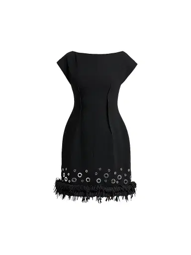 Proenza Schouler Women's Grazziela Grommet Mini Dress - Black | Thumbnail 1 Proenza Schouler Women's Grazziela Grommet Mini Dress - Black | Thumbnail 1