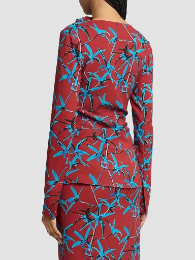 Proenza Schouler Women's Anais Printed Cady Top - Madder Multi | Thumbnail 3 Proenza Schouler Women's Anais Printed Cady Top - Madder Multi | Thumbnail 3
